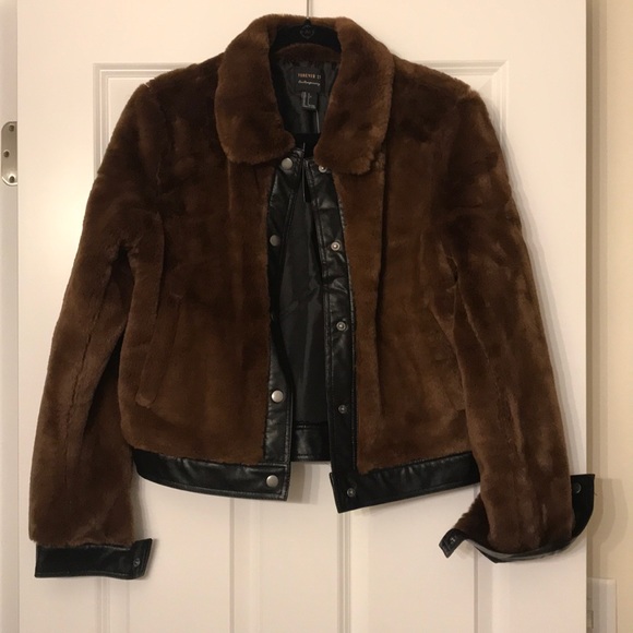 Forever 21 Jackets & Blazers - NWT Faux Fur Moto Jacket